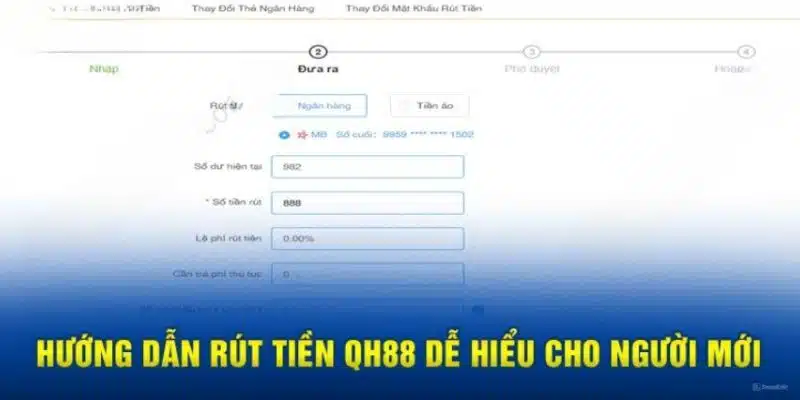 Bắt đầu truy cập trang chủ để thực hiện rút tiền Qh88